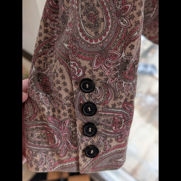 Vintage Esprit Fine Corduroy Paisley Jacket - Pinks And Tans - Picture 7 of 14